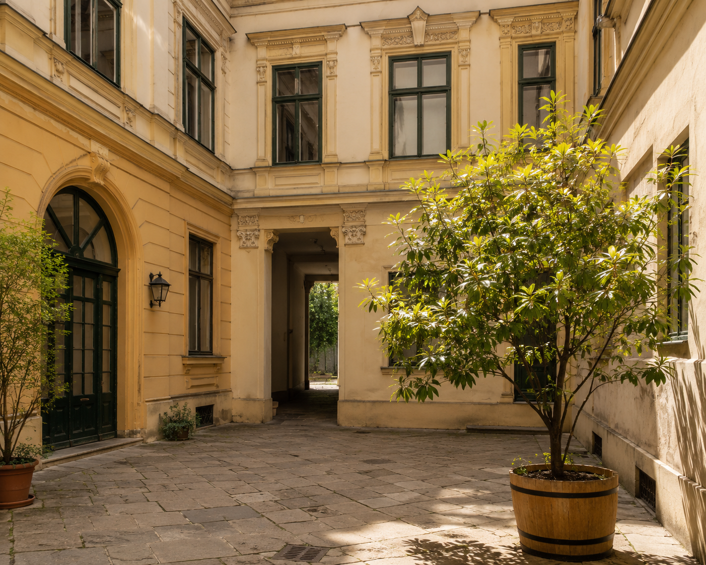Innenhof der Pension Josephine